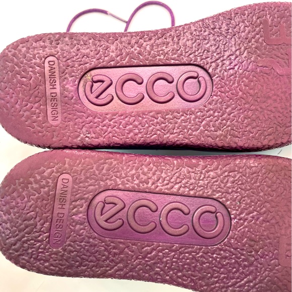 Ecco Shoes Womens 6.5 EU 37 Purple Leather Lace Up Sneaker - Picture 9 of 13